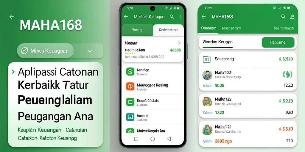Tampilan antarmuka aplikasi MAHA168 untuk catatan keuangan yang mudah digunakan.