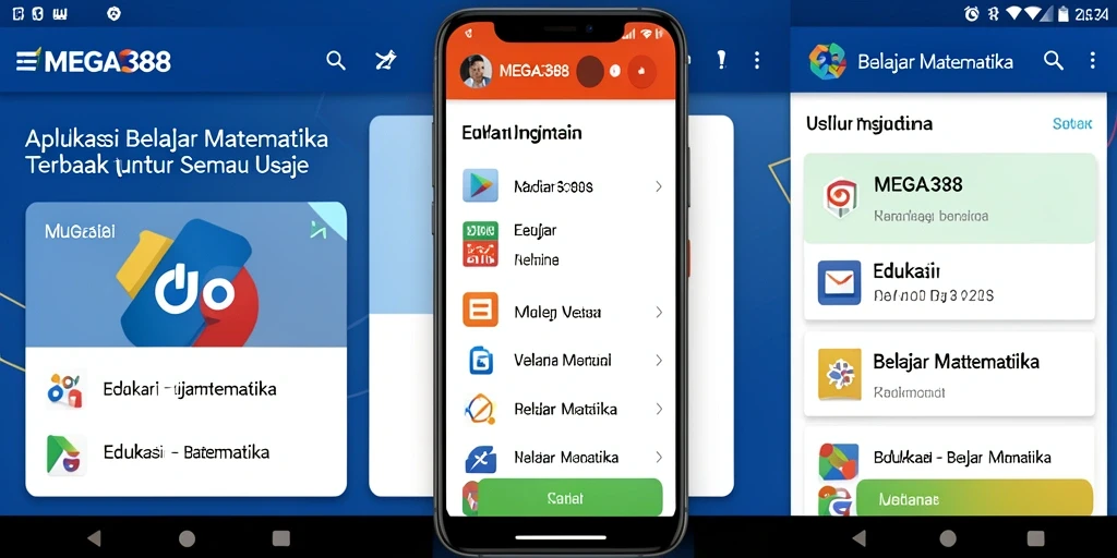 Antarmuka pengguna MEGA388 yang interaktif dan menarik untuk belajar matematika.