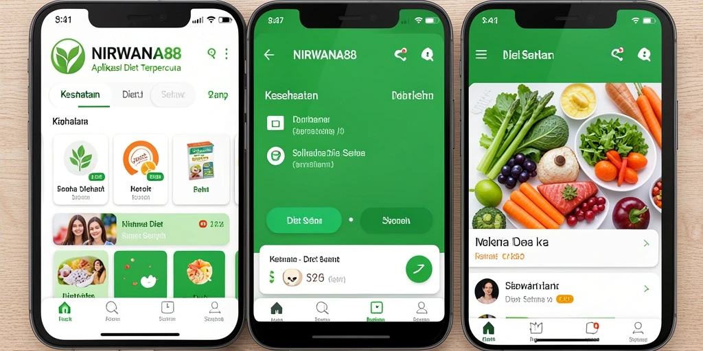 Antarmuka aplikasi NIRWANA88 yang menarik dan fungsional untuk Diet Sehat.