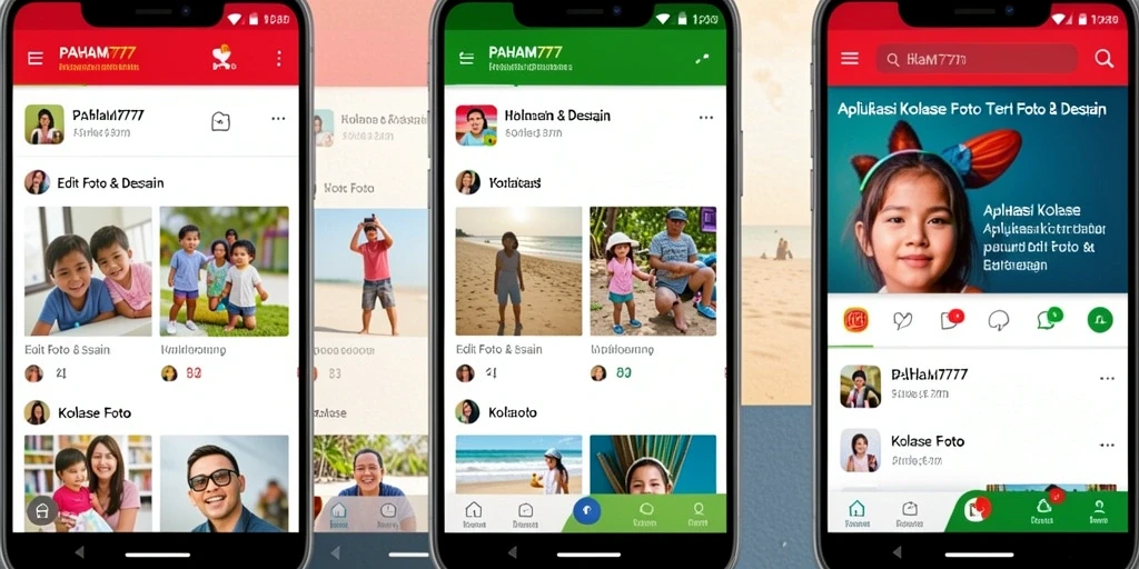 Antarmuka PAHAM777 menunjukkan fitur kolase foto yang mudah digunakan.